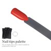 SOLUSTRE Nail Tips 3 Bags 150Pcs Nail Sticks Fan- shaped False Nail Polish Board Art Tips Nail Sample Sticks With Metal Ring, Black Nail Swatches