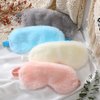 4 Pieces Plush Eye Mask Silk Furry Sleep Masks Comfortable Blindfold Eye Cover Colorful Satin Night Eyeshade Cover for Women Men Sleep Travel Nap Sleeping (Elegant Colors, Solid)