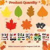 Haooryx DIY Fall Leaf Magnet Craft Kit for Kids 30 Set Maple Leaves DIY Magnet Stickers Autumn Art Craft Supplies for School DIY Activities Supplies Home Refrigerator Class Blackboard Whiteboard Decor