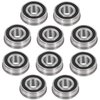 Bonbo 10Pcs Flanged Ball Bearings ID 3/4" x OD 1-3/8" for Lawn Mower, Wheelbarrows, Carts, Hand Trucks Wheel Alternative to 532009040, AM118315, AM127304, 10513, 251210 Etc, Deep Groove Ball Bearing