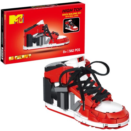 Brickcraft Officially Licensed MTV Icon Sneaker with Shoe Laces in Shoe Box Packaging 561 Pieces Multicolored Brick Building Set