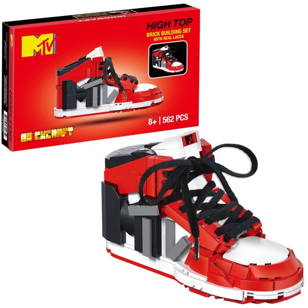 Brickcraft Officially Licensed MTV Icon Sneaker with Shoe Laces in Shoe Box Packaging 561 Pieces Multicolored Brick Building Set