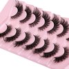 Cat Eye Fake Lashes Dramatic False Eyelashes Faux Mink Lashes Extension Wispy Fluffy Natural Look 7 Pairs Pack Fox Eye Lash 8D Volume Thick long Reusable Light Cruelty-Free