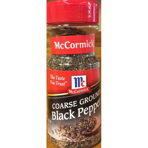 McCormick's COARSE GROUND Black Pepper 3.12 oz. (6 Pack)