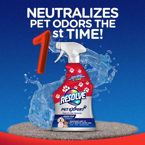 Resolve Pet Expert Stain and Odor Remover, Carpet Cleaner, Pet Stain and Odor Remover, Carpet & Upholstery Cleaner - Removes Stains and Odors, 22 oz (pack of 1)