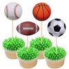 36 PCS Sports Cupcake Toppers Baseball Cupcake Picks Football Soccer Ball ToothPicks Rugby Basketball Cake Decorations for Sports Balls Theme Boys Men Birthday Party Supplies