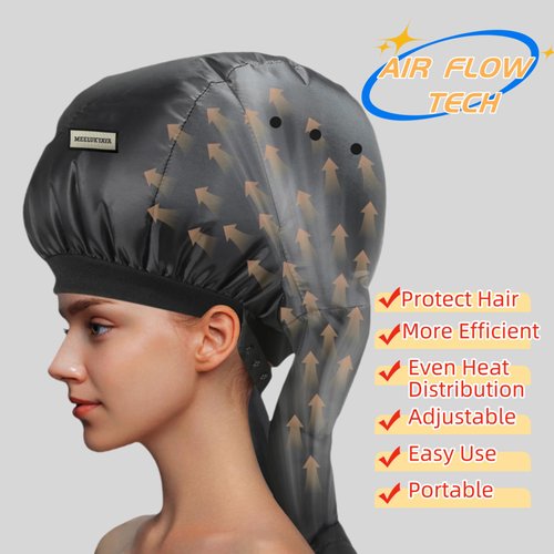 Bonnet Hair Dryer for Curly Hair,Upgraded Double Tubes Diffuser Cap,Even Heat Distribution,Hairstyling Dryer Cap for Women,Portable Hair Dryer,Hooded Hair Dryer,Hair Dryer Bonnet