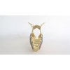 Long gold metal and rainbow glitter circles hair claw clip