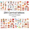 284 PCS CupaPlay Circus Temporary Tattoos - Carnival Baby Shower/Birthday Party Supplies Under the Big Top Party Goodie Bag Stuffers Favors(24 Sheets)