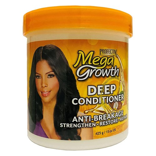 Mega Growth Anti-Breakage Strengthening Deep Conditioner - Hydrating Hair Mask, Restores & Repairs Damaged Fragile Hair, Revitalizes, Renews, Protects From Damage, Restores Softness & Shine, 15 oz.