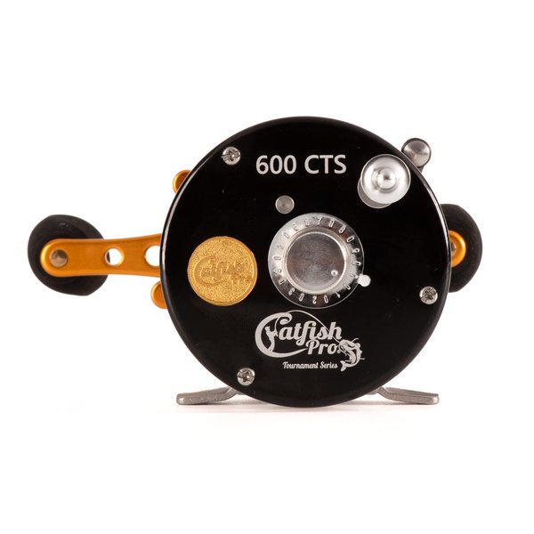 Catfish Pro Tournament Series 600CTS Round Baitcasting Reel - 6+1 Stainless Steel Ball Bearings, 5.3:1 Gear Ratio, 19lb Drag, Brass Gears, Centrifugal Brake, Durable & Powerful for Big Catfish Fishing