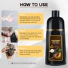Dark Brown Hair Dye Shampoo 3 in 1 Shampoo para canas mujer Hair Color Shampoo for Gray Hair Coverage for Women Men, Semi-Permanent Natural Hair Dye Shampoo