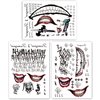Fake Tattoos, 3-Sheet Men Temporary Tattoo Stickers for Adult Men Halloween Cosplay Costumes and Party Accessories