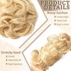 WZNBBOY Messy Bun Hair Piece Hair Bun Wavy Curly Scrunchies Chignon Ponytail Hair Extensions Fake Hair Bun Extensions Synthetic Tousled Updo Hairpieces for Women (Blonde)