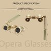 BLACKICE Theater Binoculars, Opera Glasses for Women, 3X25 Mini Binocular Compact with Adjustable Handle for Adults Kids in Concert Theater Opera (Golden with Handle)