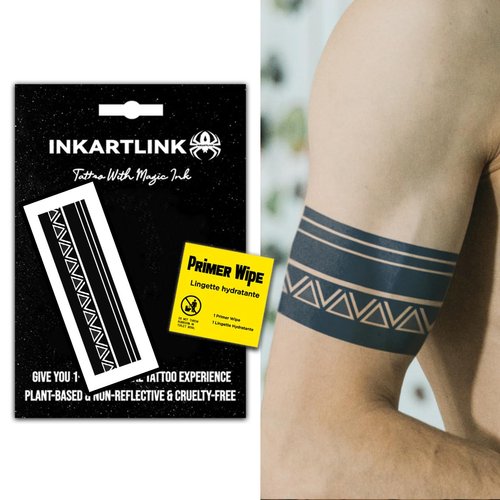 INKARTLINK semi-permanent temporary tattoos, realistic arm tattoos, waterproof and non-reflective, exquisite packaging, unique design (Armband 1)