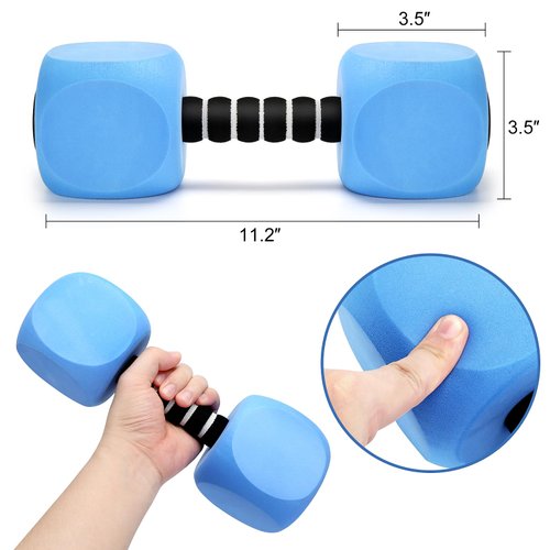 Water Dumbbells, 2PACK Aquatic Exercise Dumbbells, EVA Foam Barbells for Men Women Water Workouts