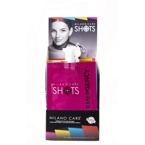 Milano Care Shots – Emergency Keratin Mask – Nourishing Collagen Hair Treatment with Biotin – Hydrating Deep Conditioner for Dry or Damaged Hair – Leave-In Protein Mask, 2x1-1 fl oz Packet
