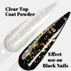 Sparkle Holographic Clear Chameleon Glitter Nail Dip Powder Nail Kit 6 Colors Set with opal foils, easy to use for starters, perfect Top Coat for black nail art SG061 ( Dip Liquid Set Not Included)