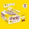 think! Protein Bars, High Protein Snacks, Gluten Free, Sugar Free Energy Bar with Whey Protein Isolate, Lemon Delight, Nutrition Bars Without Artificial Sweeteners, 2.1 Oz (10 Count)