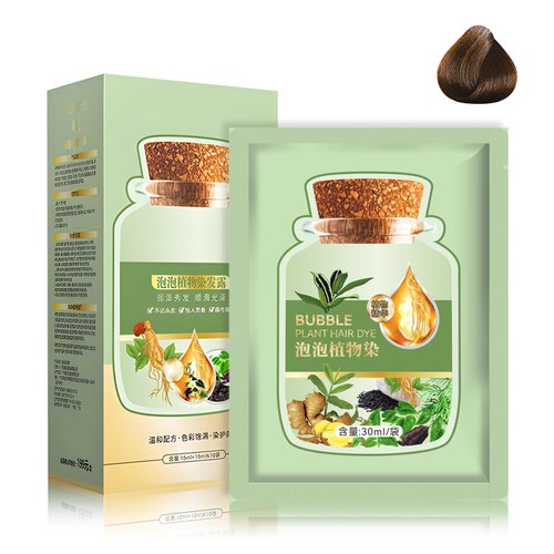 IONSGAKO 10Pack Natural Bubble Plant Hair Dye Chestnut Brown Natural Plant Hair Dye Pure Plant Ex...