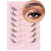 Onlyall Half Eyelashes Corner Lashes Natural Lashes Half Lashes Wispy End Lashes Corner Eyelashes 3/4 Lashes Clear Band Lashes 7 Pairs C02 (6MM-14MM)