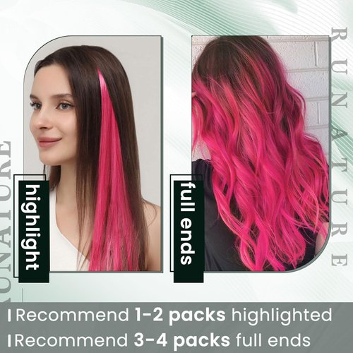 RUNATURE Hot Pink U Tip Hair Extensions Human Hair 14 Inch Pre Bonded Hair Extensions U Tip Keratin Hair Extensions Human Hair Hot Pink Utip Hair Extensions Human Hair Shorted for Highlight 20g 25s