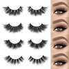 SY SHUYING 18mm Mink Lashes 3D Real Mink Eyelashes Cat Eye Fluffy Cross False Eyelashes Wispy Soft Reusable Luxury Volume 5D Fake Eyelashes (Star, 4 Pairs)