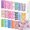 WOKOTO 20 Sheets Marble Peel and Stick Nail Polish Strips Candy Color Gradient Full Marble Nail Stickers for Women Girls with Nail File Nail Polish Wraps Real Nail Polish Strips Stick On Nail Strips