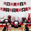 Fangleland Ninja Happy Birthday Banner for Boys Red Black Ninja Warrior Birthday Garland Anime Fans Theme Party Supplies