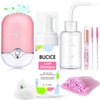 Premium Lash Shampoo and Cleanser Kit with Lash Fan, 60ml Eyelash Foam Cleanser, Facial Cleansing Brush, Eyelash Brush and Wash Bottle for Eyelash Extensions - Effective Eyelash Cleaning Solution