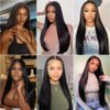 Lipai Hair Straight Lace Front Wigs Human Hair Pre Plucked 13x4 HD Transparent Lace Frontal Wigs Human Hair Natural Hairline 180% Density Glueless Brazilian Virgin Human Hair Wigs for Women 22 Inch