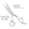 5.5" Barber scissors Hair scissors Professional Hair Shears Cutting Shears 440C Hair Cutting Scissors Barber Shears Haircut Scissors Silvery Convex Blades KINSARO