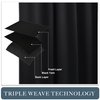 PONY DANCE Short Blackout Curtains - Thermal Insulated Window Curtain Panels - Room Darkening Back Tab/Rod Pocket Draperies for Bedroom/Kitchen, 42 Wide by 45 Inches Long, Black, 2 Panels