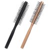 Healeved Small Round Hair Brush for Blow Drying Small Round Brush with Wood Handle and Nylon Bristles Curling Brush Hair Styling Brush for Short Hair Bangs and Men's Beards