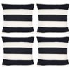tiggell 4 Pack Waterproof Pillow Covers Outdoor Throw Pillowcases Decorative Garden Cushion Case for Home Garden Patio Couch Balcony Striped (18 * 18 inch, Black & White)