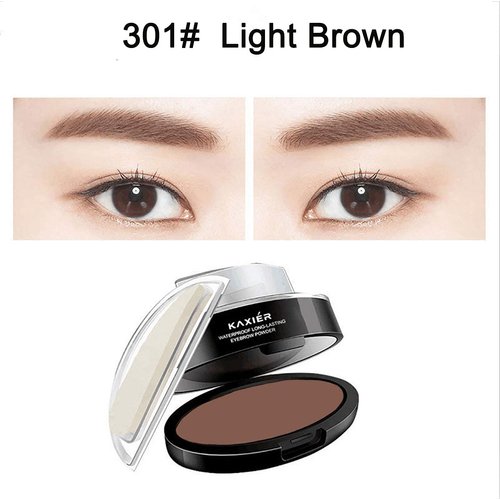 Moakxer Eyebrow Powder,Waterproof Eyebrow Stamp Powder Seal Perfect Nature Eye Brow Powder Tinting Coloring Kit Delicate Shape (301# Light Brown)
