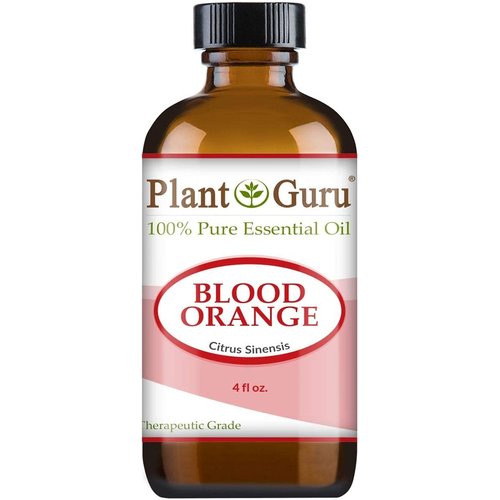Blood Orange Essential Oil 4 oz. 100% Pure Undiluted Therapeutic Grade Citrus Sinensis, Cold Pressed from Fresh Peels, for Aromatherapy Diffuser, Relaxation and Calming, Natural Cleaner.