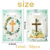 3sscha 50Pcs Cross Party Favor Bag Baptism First Communion Waterproof Goodie Bag with Die Cut Handles God Bless Church Religious Plastic Gift Bags for Kids Birthday Baby Shower Decoration Supplies
