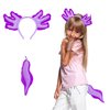 Creatoy Axolotl Costume Kids Animal Headband with Tail for Girls Boys Dress Up Axolotl Toys Christmas Birthday Party Favors