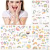 Temporary Tattoo for Kids Unicorn Rainbow Flower Cute-118 Glitter Styles Crown Swan Metallic Waterproof Groovy Fake Tattoos Body Face Tattoos Stickers Birthday Party Favors Decorations for Girls Boys