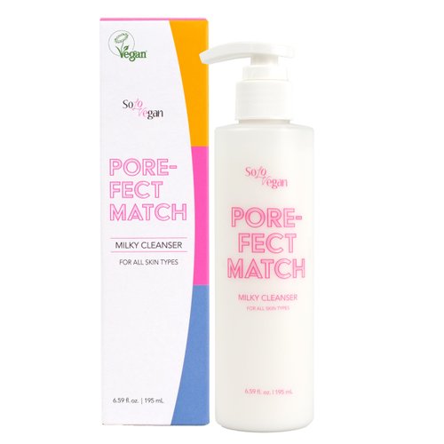 SoloVegan Pore-fect Match Milky Face Cleanser Korean Cleanser Face Wash Cleansing Milk Face Wash