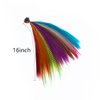 SARLA Feather Hair Extensions Kit Synthetic 16 Inch 100 Pcs I-tip Hair Feathers for Girls Women 10 Mixed Colors with Plier Hook Beads Heat Friendly Fiber