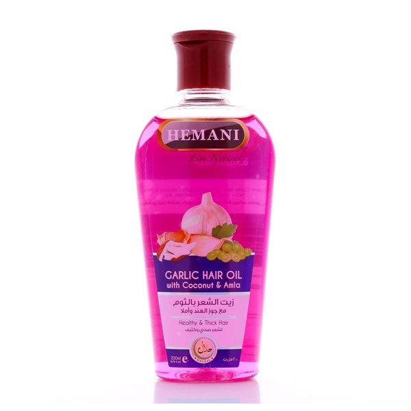 Hemani Garlic Hair Oil 200mL - Nourish & Strengthen Hair, Promote Hair Growth, Enhance Shine & Luster, Reduce Dandruff & Split Ends, Soothe Scalp Irritations.