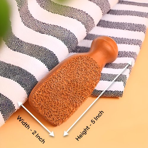 QUBA LINEN Pumice Stone for Feet - 2-Sided Terra Cotta Foot Scrubber, Professional Exfoliating Clay Stone for Feet Hands Body Care - Pumice Stone for Feet Callus Remover, Brown