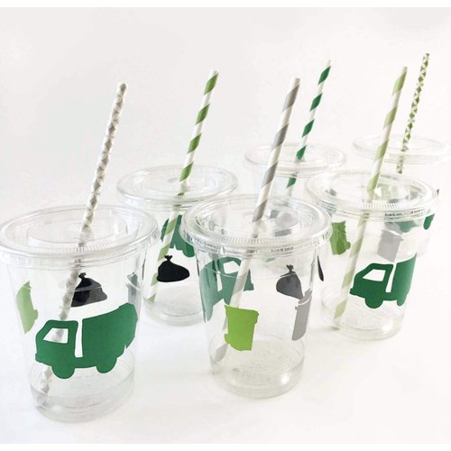 Garbage Truck Birthday Party Disposable Cups (12 Set)