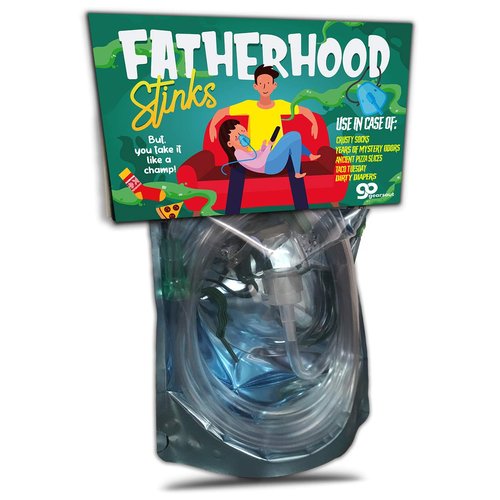 Gears Out Fatherhood Stinks Odor Relief Mask - Bad Smells of Parenthood Design - Novelty Oxygen Mask for Dads and Grandfathers - Funny Father's Day Ideas
