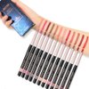 QiBest 12 Colors Lip Liner Pencil Waterproof Non-Marking Matt Velvet Lipstick Pen （12Pcs Lot Set）