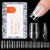 modelones Short Square Nail Tips, Pre-shaped Gel x Nail Tips Full Cover Fake Nails Soft Gel Acrylic Nail Tips Nail Extension False Gel x Nail Kit 216PCS 12Sizes