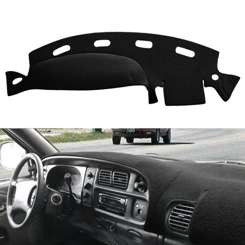 Yiz Dashboard Cover Dash Cover Mat Pad Custom Fit for Dodge Ram 1500 2500 3500 1998 1999 2000 2001 (98-01Black) Y21